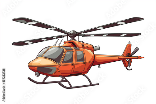 simple helicopter no background, cartoon vector illustration. illustration of the passenger helicopter. Cartoon Helicopter. 