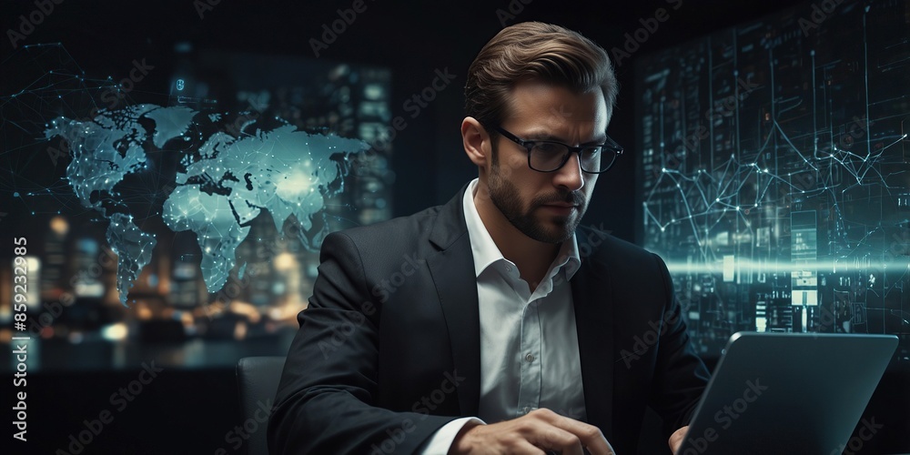 Businessmen using mobile phones,global Internet connection technology Businessmen using mobile phones,global Internet connection technology