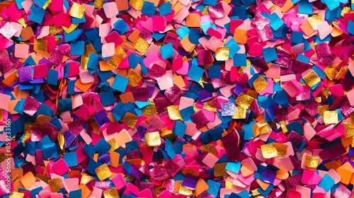 Colorful confetti background. Can be used for festive and party designs.