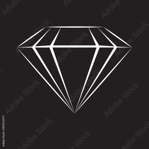 White diamond symbol on a black background