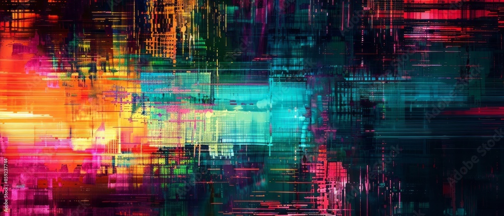Abstract Colorful Digital Glitch Art Abstract Colorful Digital Glitch Art