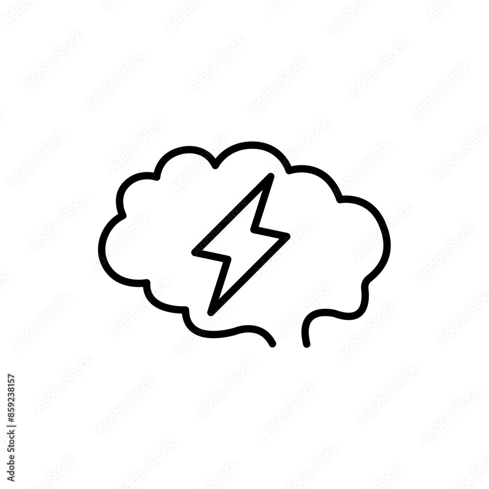 Brainstorm outline icons, minimalist vector illustration ,simple transparent graphic element .Isolated on white background