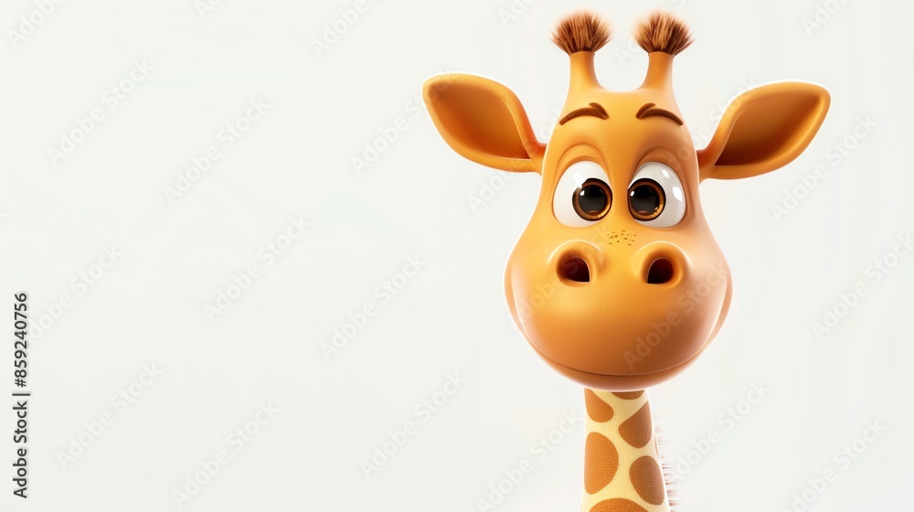 A cute cartoon giraffe looking at the camera with a smile. A cute cartoon giraffe looking at the camera with a smile.