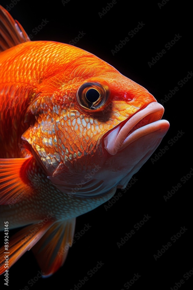 Mystic portrait of Red Snapper, copy space on right side, Anger, Menacing, Headshot, Close-up View Mystic portrait of Red Snapper, copy space on right side, Anger, Menacing, Headshot, Close-up View