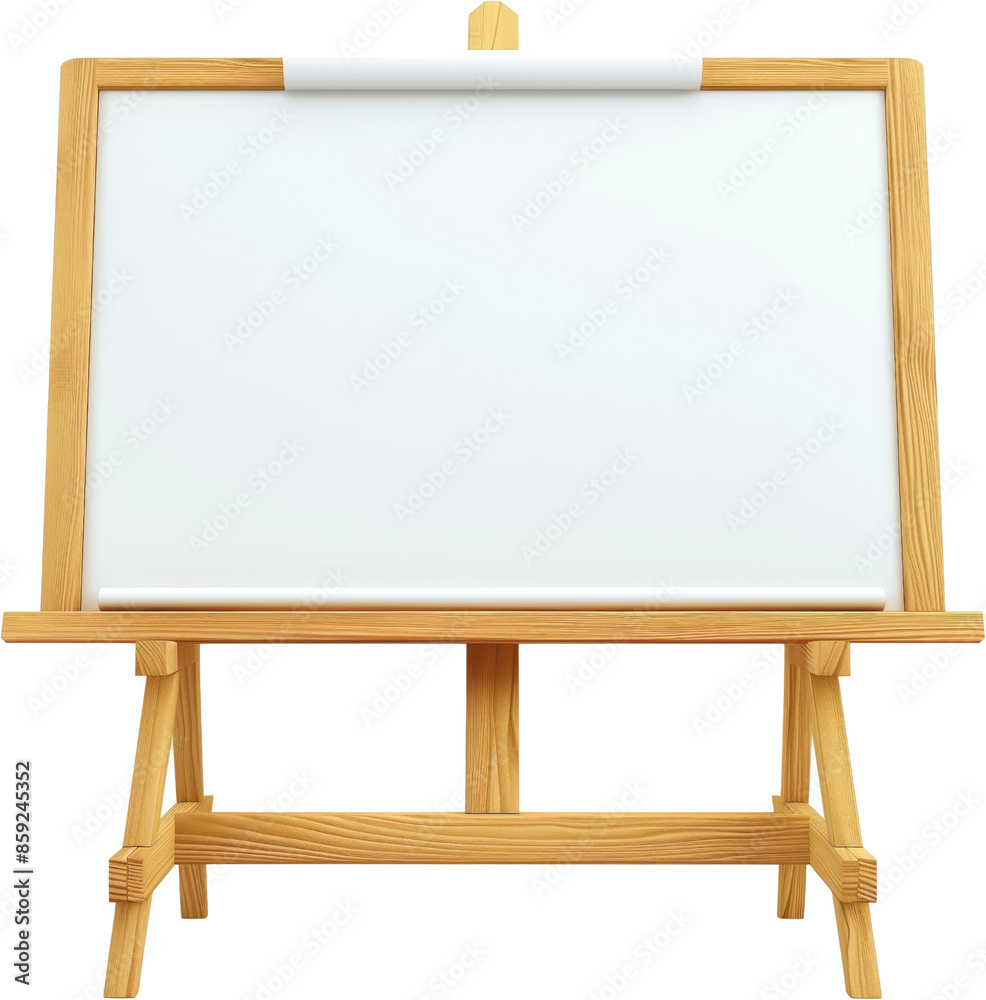 Wooden Easel with Blank White Canvas isolated on white Wooden Easel with Blank White Canvas isolated on white