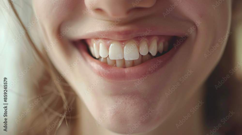 Close-up of a Smiling Woman's Mouth. Close-up of a Smiling Woman's Mouth.