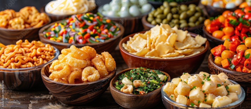 Assortment of Savory Snacks and Appetizers