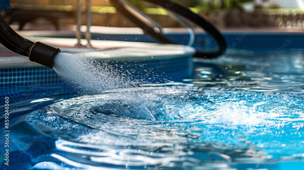 Filling the pool with water, changing the water and cleaning the pool. Pool maintenance service
