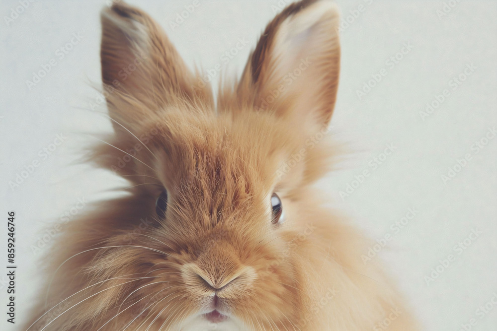 a brown rabbit with a white nose and long hair a brown rabbit with a white nose and long hair