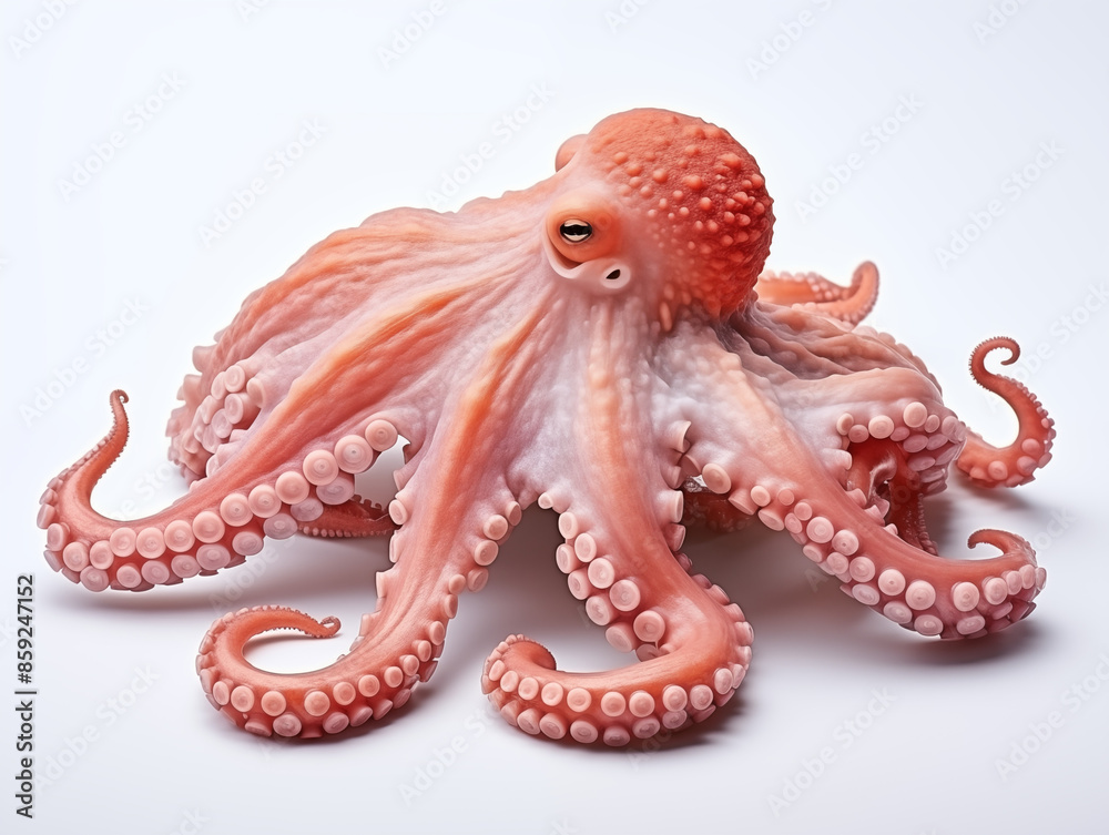 Fototapeta premium A Portrait of an octopus on an isolated background