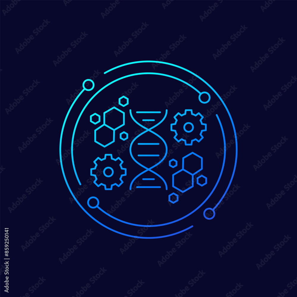 bioengineering icon in linear design bioengineering icon in linear design