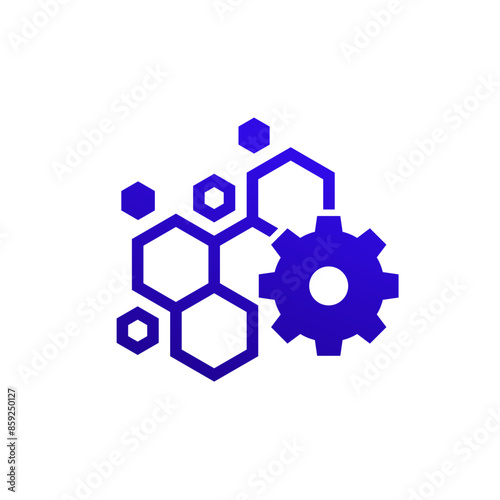 Biomaterial icon, nano materials or nanostructure vector