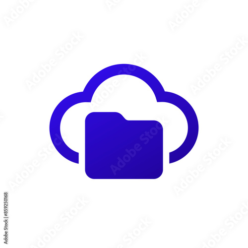 cloud folder pictogram on white