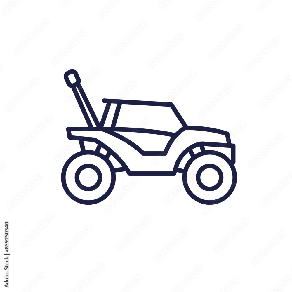 RC car icon on white, line vector RC car icon on white, line vector