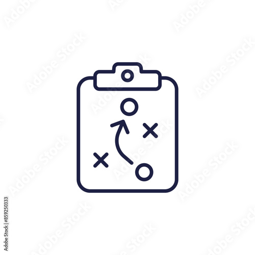 playbook icon, game plan line vector