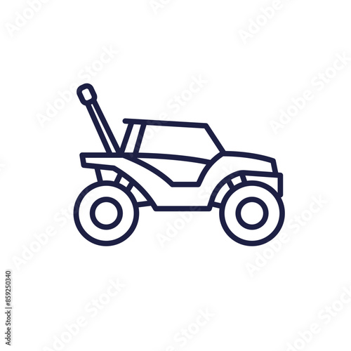RC car icon on white, line vector
