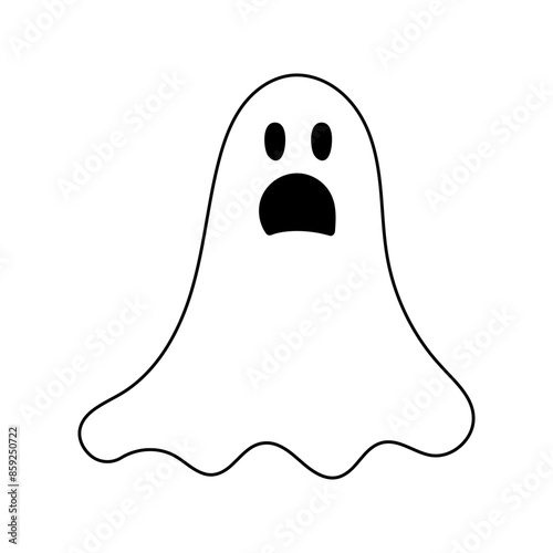 cute halloween ghosts illustration, flat halloween ghosts element, vector illustration