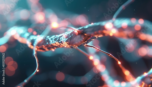 Abstract Neural Network: Glowing Tendrils in an Ethereal Digital Space