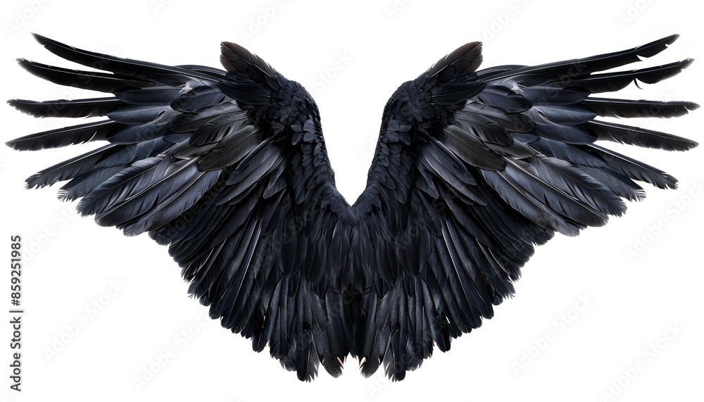 angel or daemon black wing isolated on white background angel or daemon black wing isolated on white background