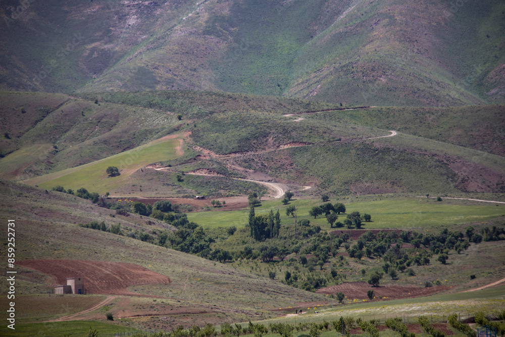 Obraz premium Beautiful landscapes and gardens around the city of Saqoz, Kurdistan province of Iran in May, IRAN