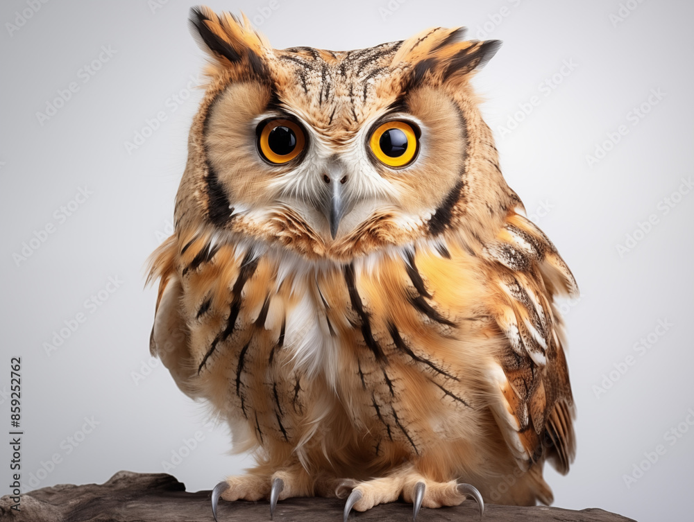 Fototapeta premium A Portrait of a owl on an isolated background