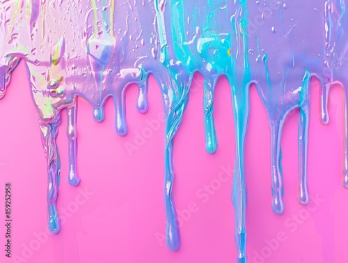Medium shot of collage art, vhs quality, analog damage filter, dripping paint, avalanche, waves