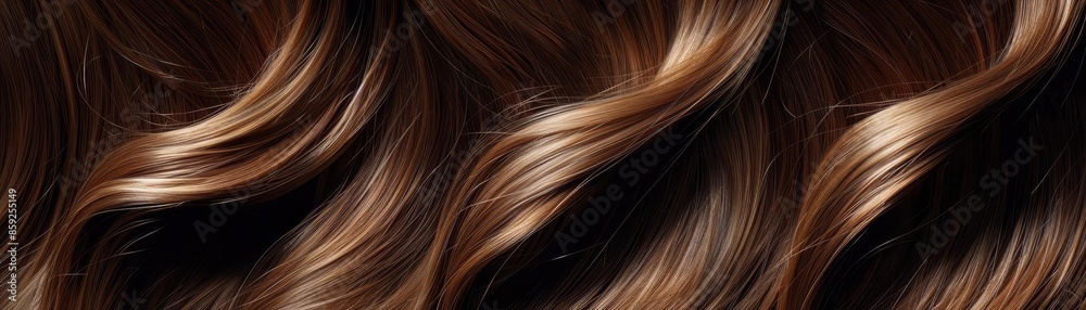 A detailed shot of medium brown hair with a slight wave A detailed shot of medium brown hair with a slight wave