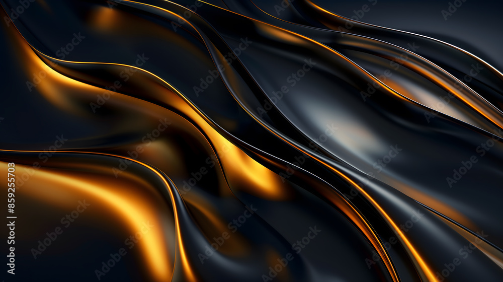 Golden Waves on a Dark Background Golden Waves on a Dark Background