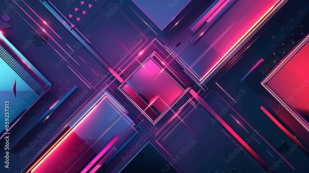 Abstract Neon Geometric Shapes