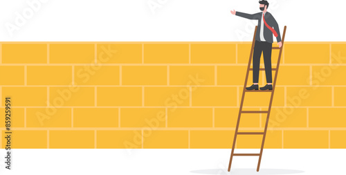 over the Wall,business concept illustration, web page, social media design

