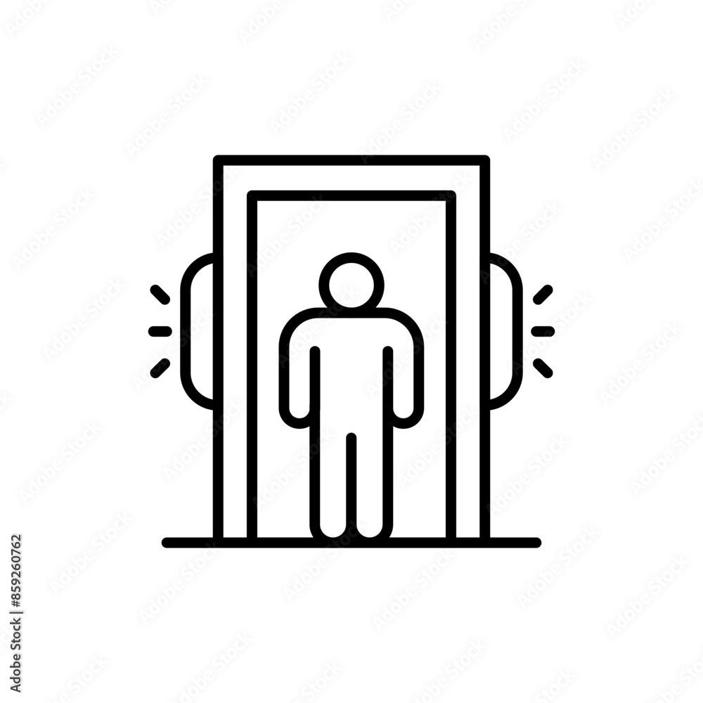 Metal detector outline icons, minimalist vector illustration ,simple transparent graphic element .Isolated on white background Metal detector outline icons, minimalist vector illustration ,simple transparent graphic element .Isolated on white background