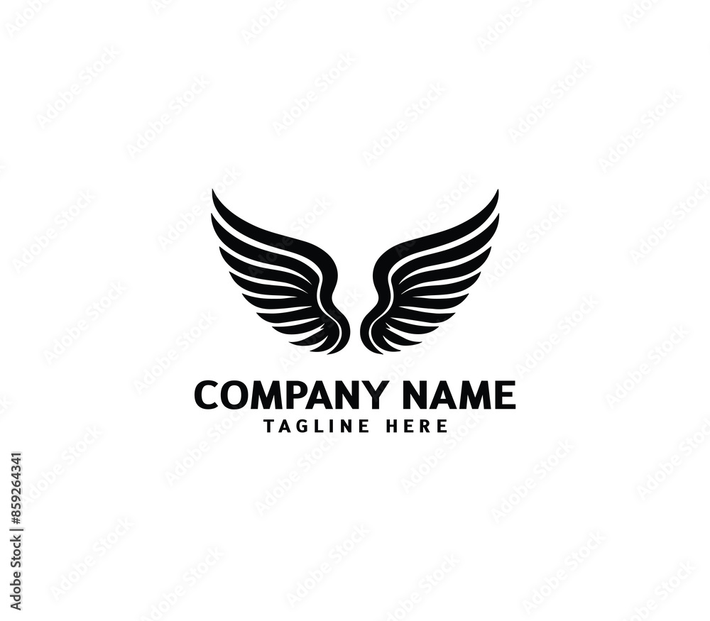 Wings logo vector illustration. Wings logo design. Modern angel wings. Shallotte of angle wings Wings logo vector illustration. Wings logo design. Modern angel wings. Shallotte of angle wings