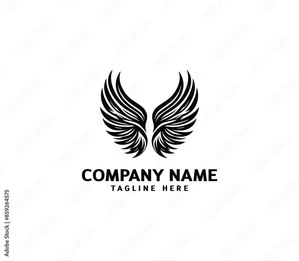 Wings logo vector illustration. Wings logo design. Modern angel wings. Shallotte of angle wings Wings logo vector illustration. Wings logo design. Modern angel wings. Shallotte of angle wings