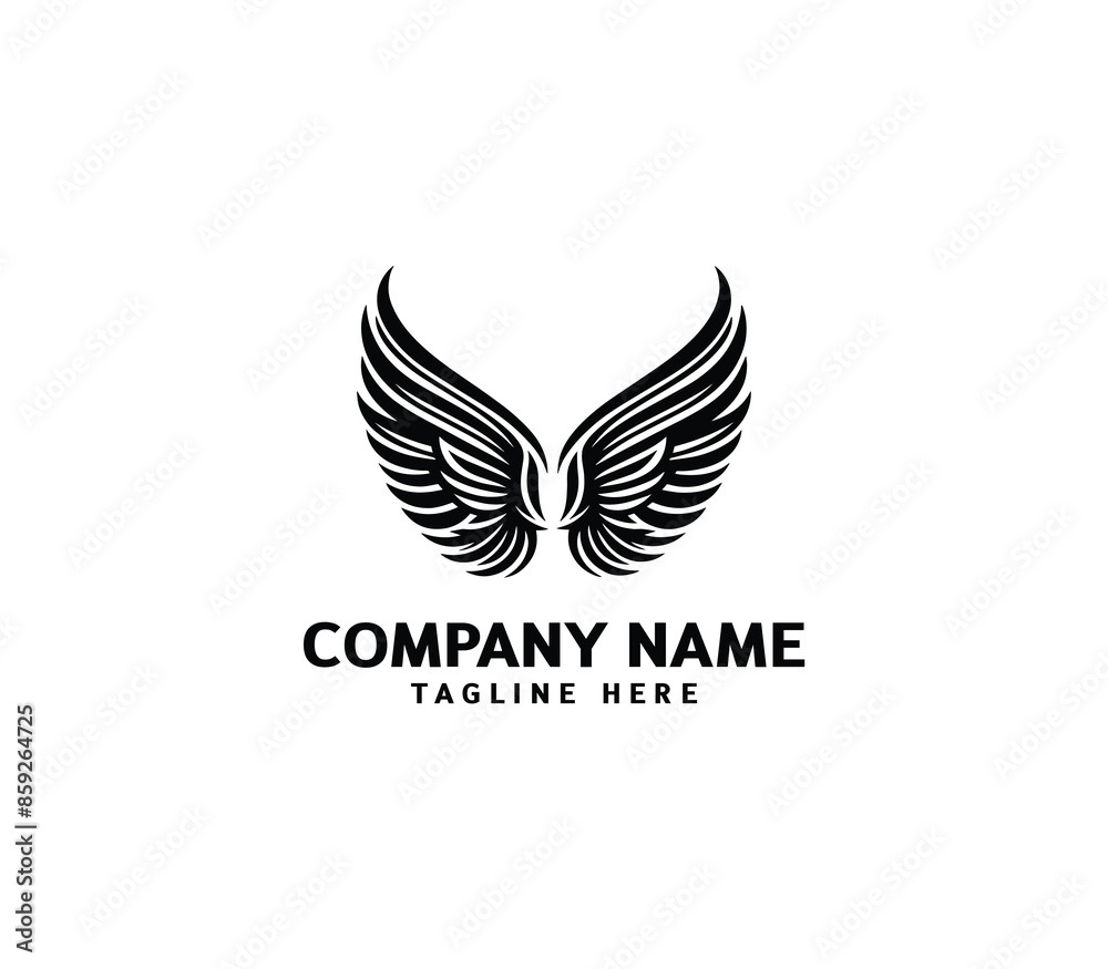Wings logo vector illustration. Wings logo design. Modern angel wings. Shallotte of angle wings Wings logo vector illustration. Wings logo design. Modern angel wings. Shallotte of angle wings