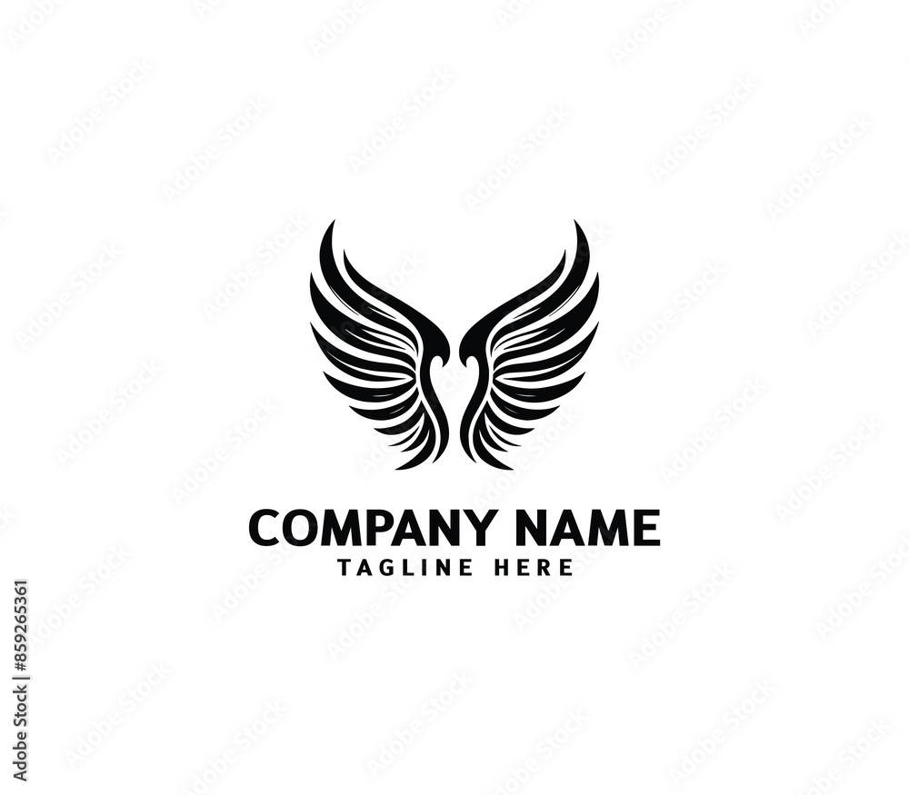 Wings logo vector illustration. Wings logo design. Modern angel wings. Shallotte of angle wings Wings logo vector illustration. Wings logo design. Modern angel wings. Shallotte of angle wings