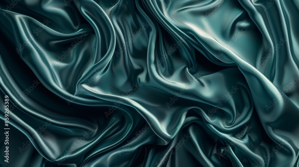 Fototapeta premium Abstract Green Satin Fabric Background