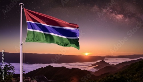 The flag of The Gambia photo