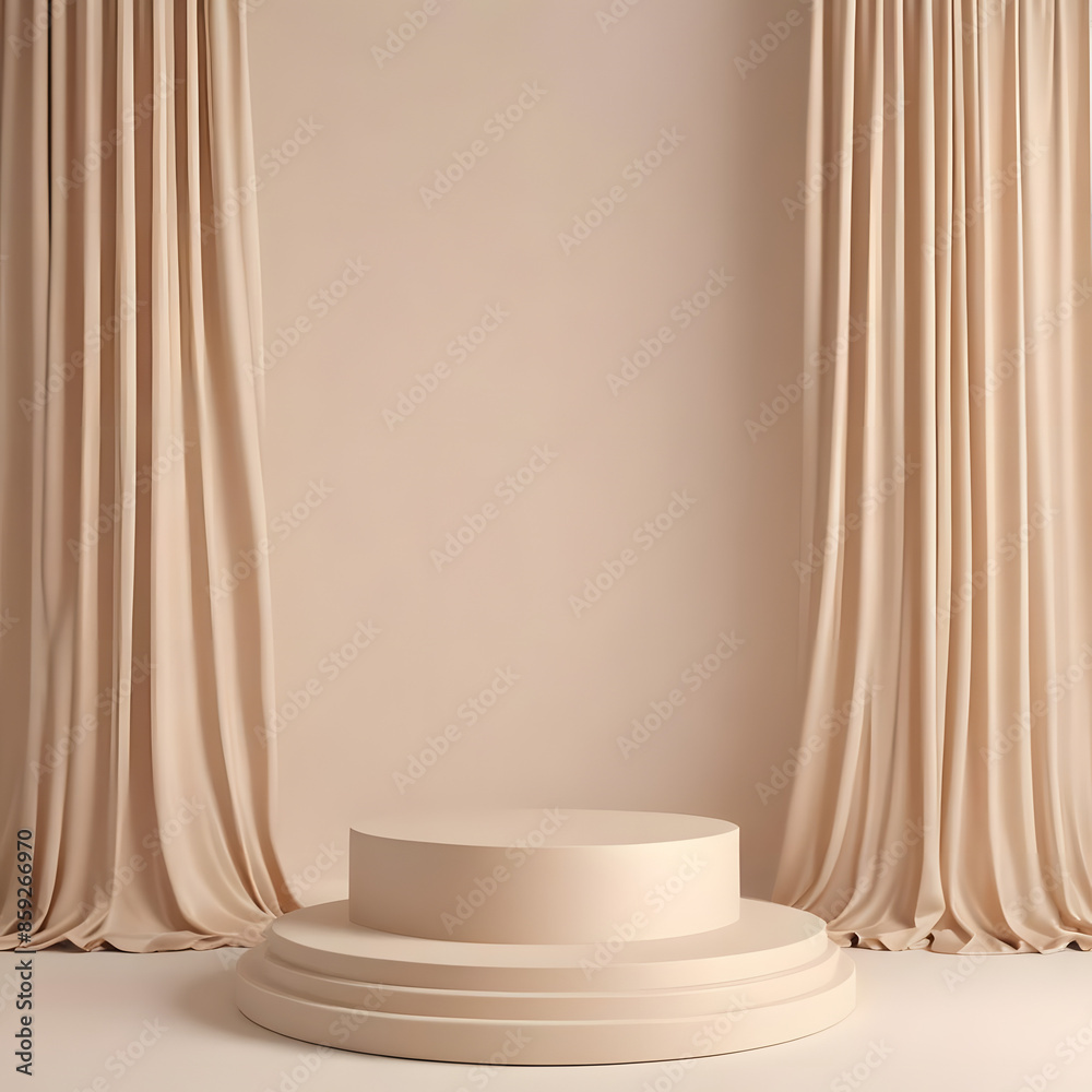 Minimal abstract beige background with podium Minimal abstract beige background with podium