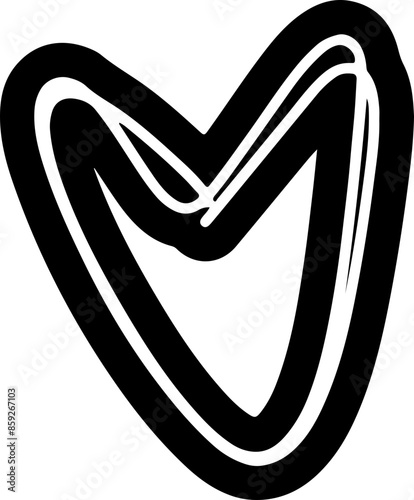 Heart Doodle Vector Silhouette