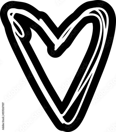 Heart Doodle Vector Silhouette