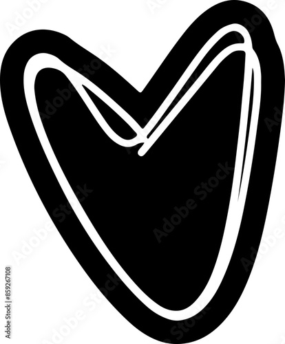 Heart Doodle Vector Silhouette