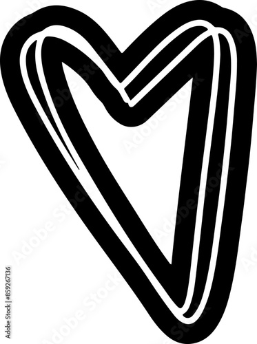 Heart Doodle Vector Silhouette