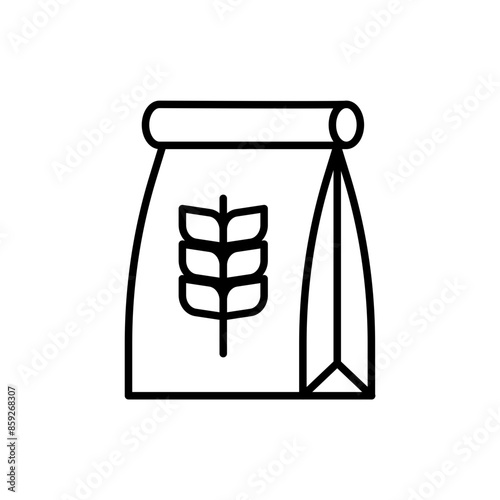 Wheat flour outline icons, minimalist vector illustration ,simple transparent graphic element .Isolated on white background