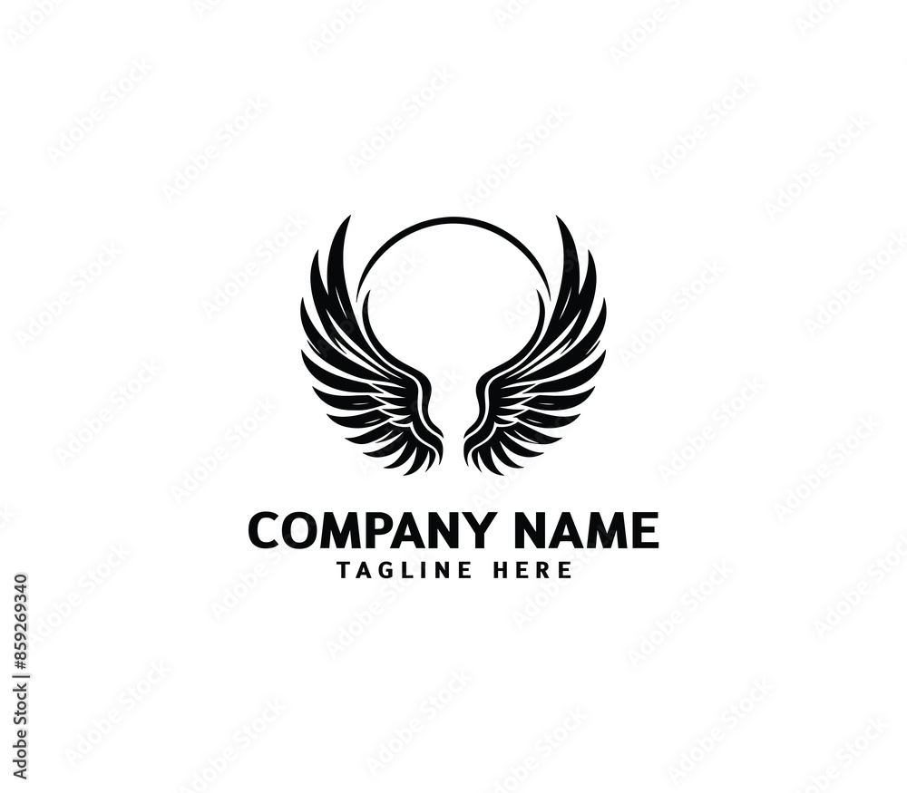 Wings logo vector illustration. Wings logo design. Modern angel wings. Shallotte of angle wings