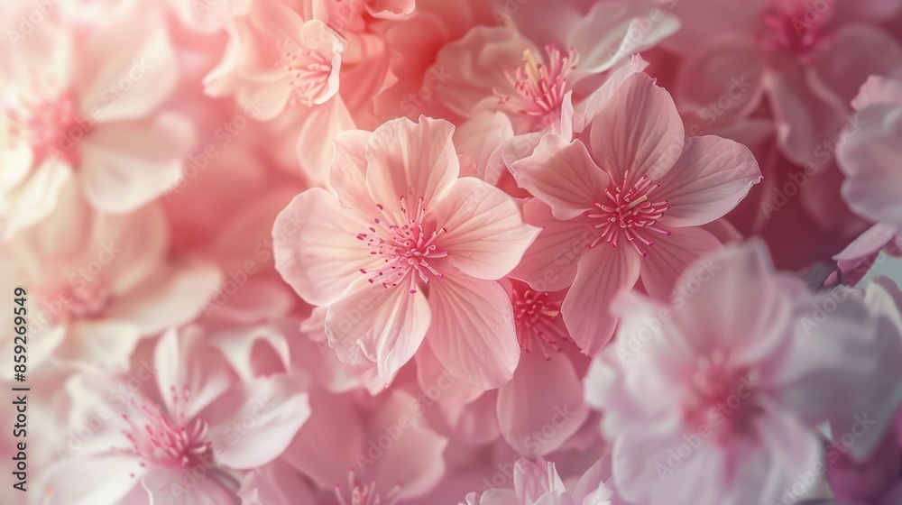 Delicate Pink Flowers in Soft Light Delicate Pink Flowers in Soft Light