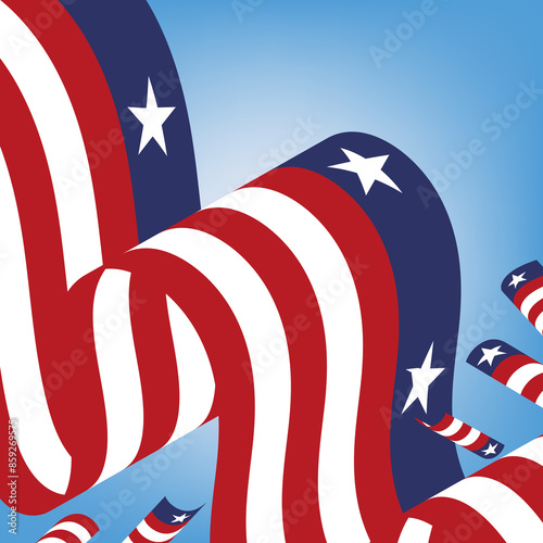 The Fourth of July, independence day with American flag pattern.