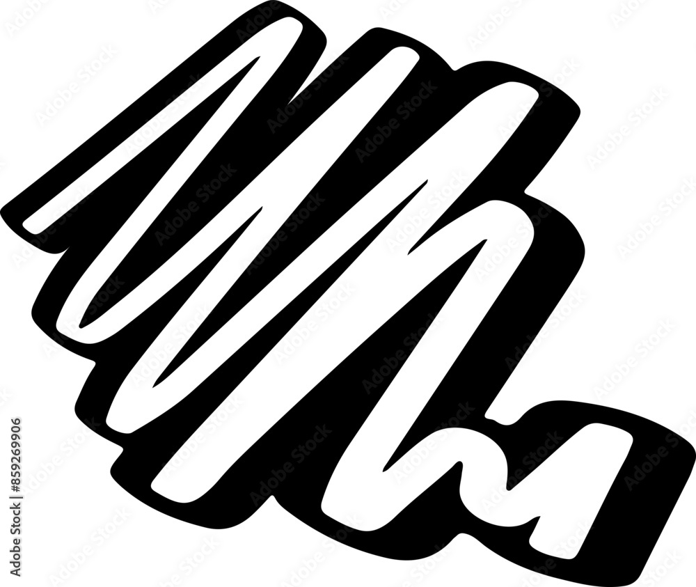 Fototapeta premium Scribble Vector Silhouette. Graffiti. Marker.