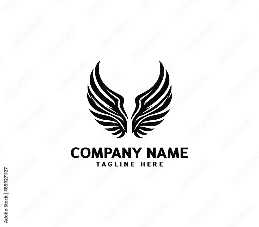 Wings logo vector illustration. Wings logo design. Modern angel wings. Shallotte of angle wings Wings logo vector illustration. Wings logo design. Modern angel wings. Shallotte of angle wings