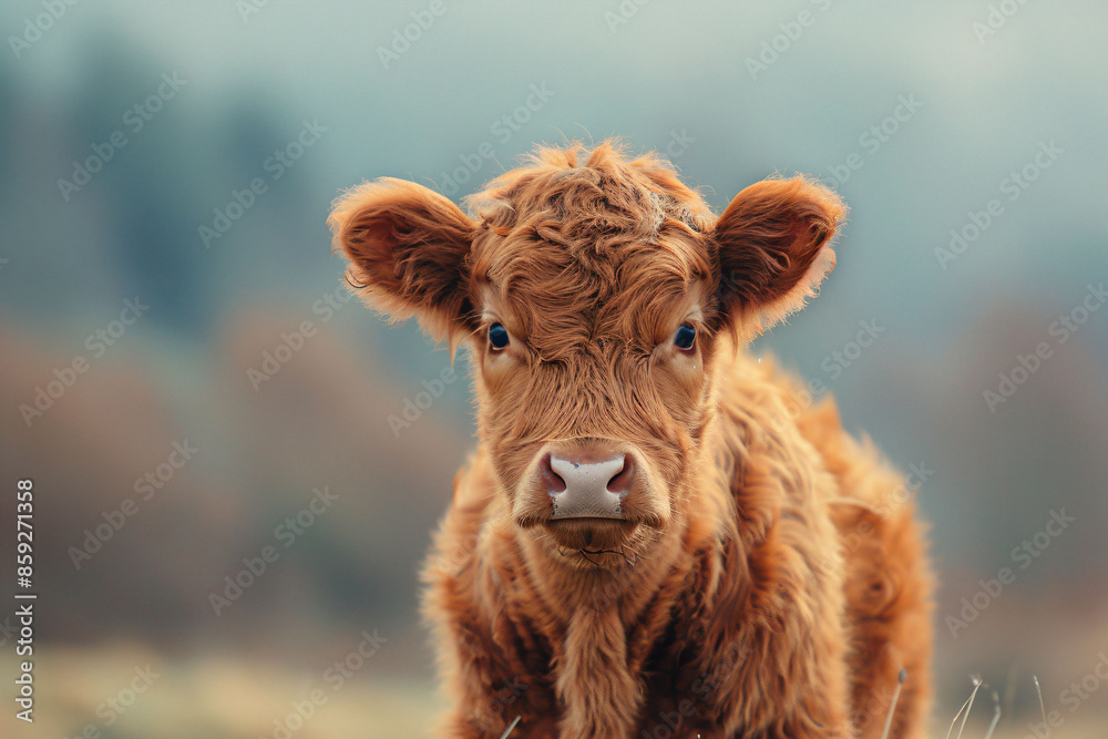 a brown cow standing in a field with mountains in the background a brown cow standing in a field with mountains in the background
