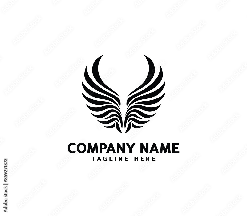 Wings logo vector illustration. Wings logo design. Modern angel wings. Shallotte of angle wings Wings logo vector illustration. Wings logo design. Modern angel wings. Shallotte of angle wings